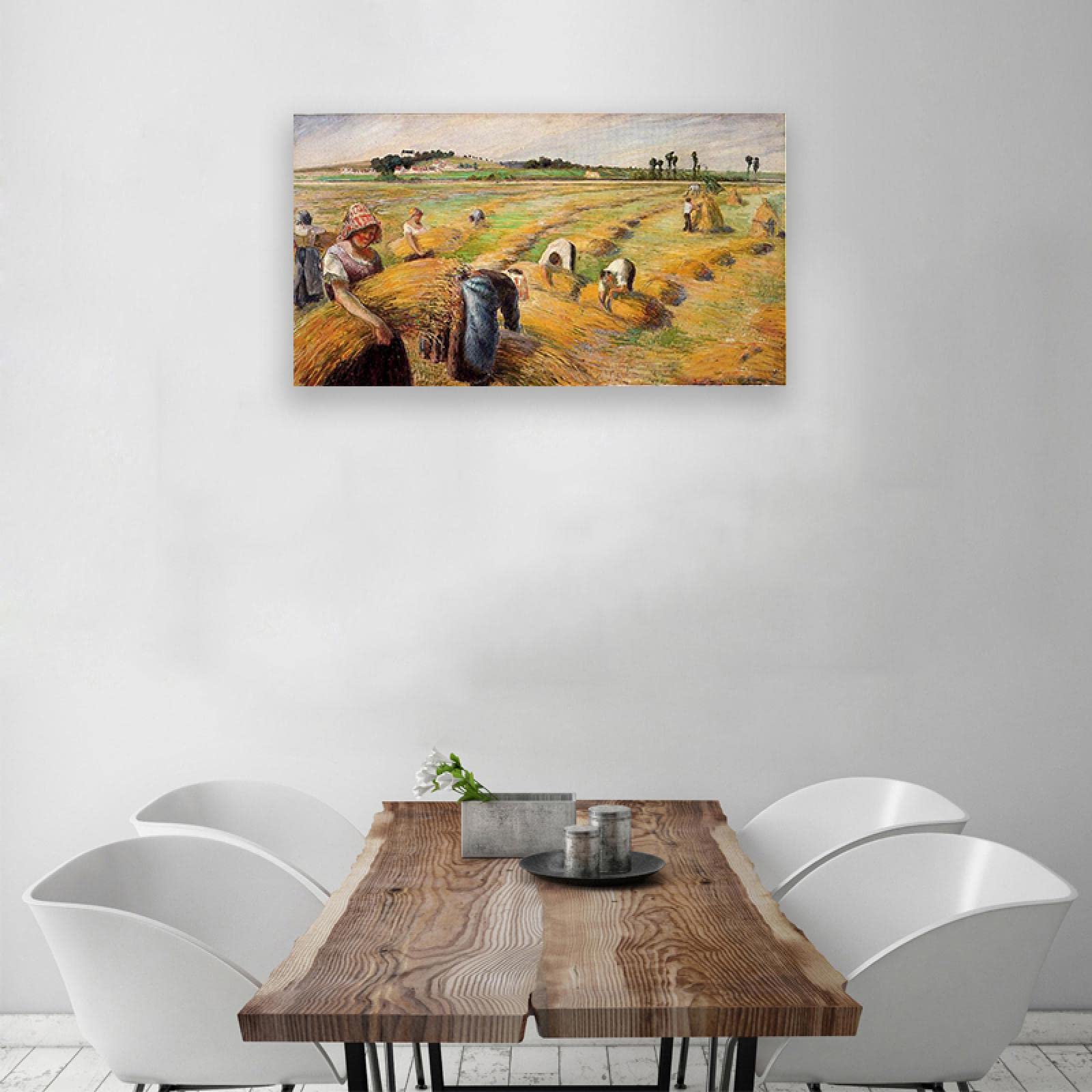 Amazon.co.jp: カミーユ・ピサロ「収穫」キャンバスに複製。印象派の